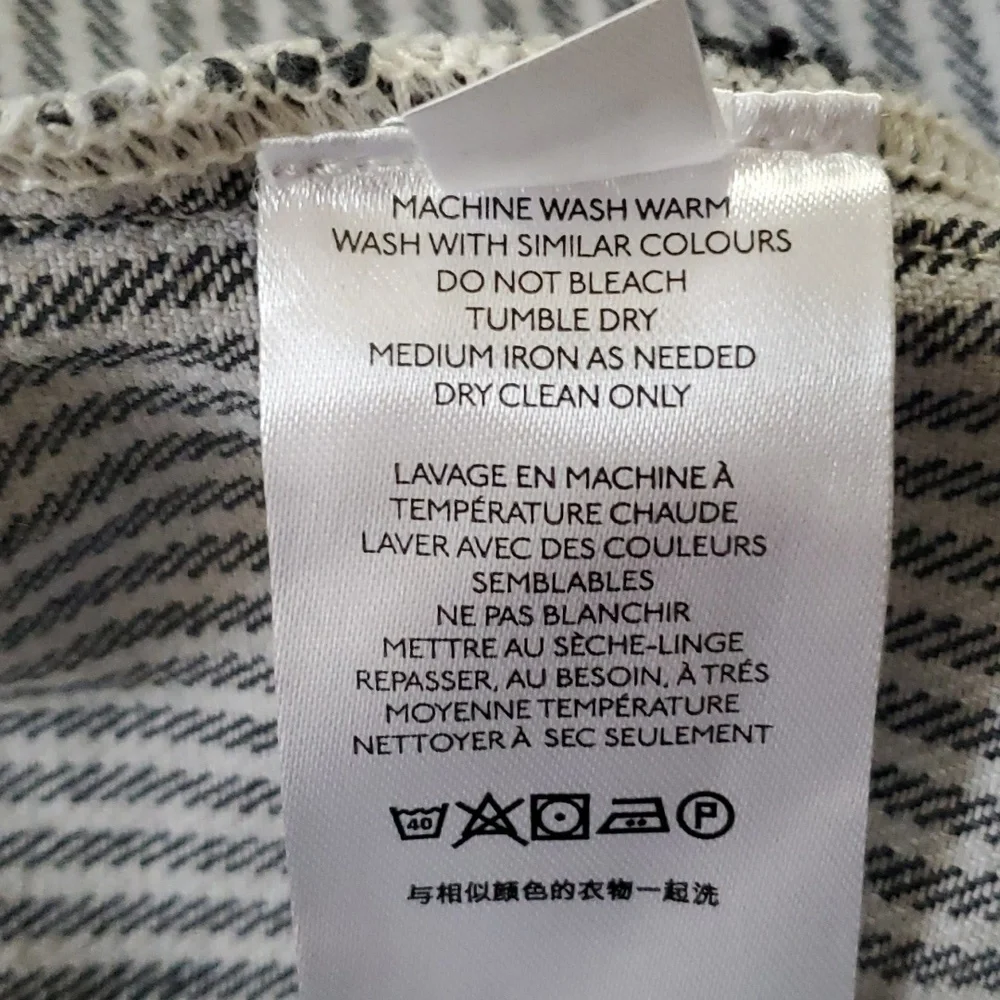 Urban Outfitters BDG Hudson Black and White Pinstriped Denim Mini Dress Size M - Picture 9 of 10